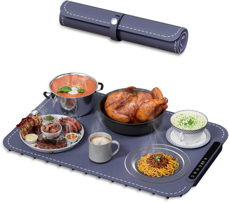 kaoer Food Warming Mat, Electric Warming Tray, Fast Full Surface Heating Mat with 6 Level Adjustable Temperature and 6 Hours Timer, Silicone Food Warmers for Gatherings,Parties,Everyday Use - Image 1